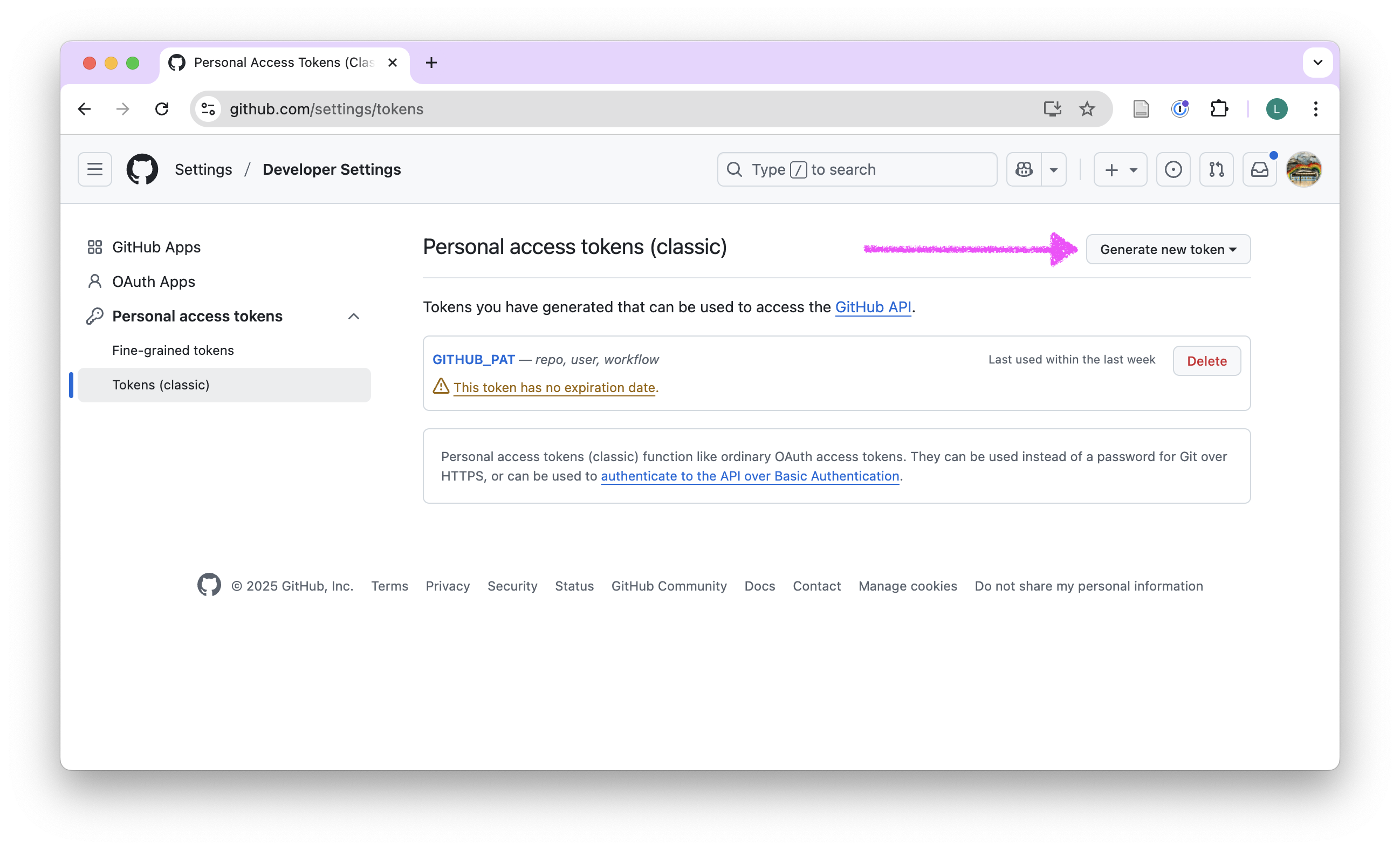 GitHub Personal Access Token – CVEN 5999 - Summer 2026