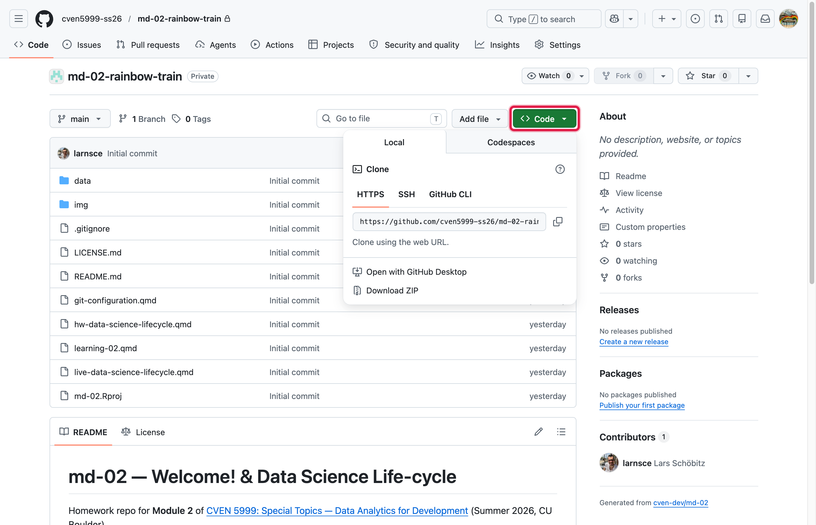 Clone a GitHub repository – CVEN 5999 - Summer 2026